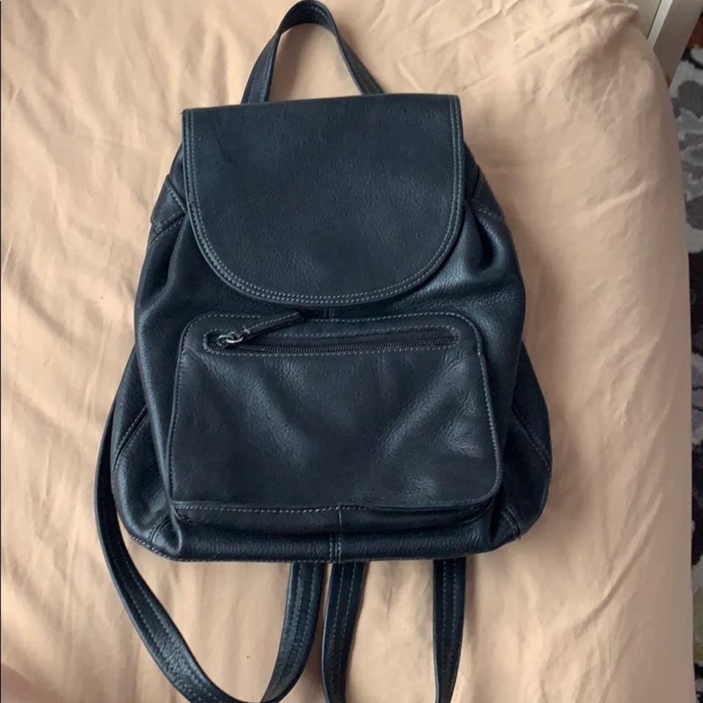black leather TRINANELLO mini backpack